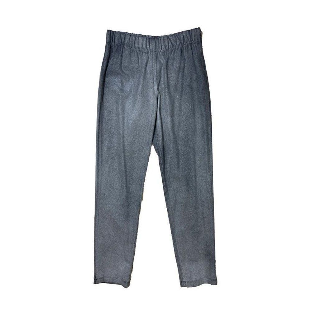 Staples 14 Steel Gray Stretch Pants Shimmer Leggings Art To Wear Lagenlook Shiny